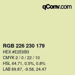 Código de color: RGB 226 230 179 | qconv.com