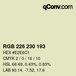 颜色代码: RGB 226 230 193 | qconv.com
