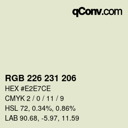 Color code: RGB 226 231 206 | qconv.com