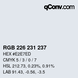 Color code: RGB 226 231 237 | qconv.com
