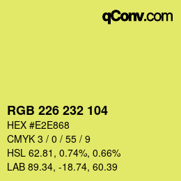 Código de color: RGB 226 232 104 | qconv.com