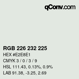 Código de color: RGB 226 232 225 | qconv.com