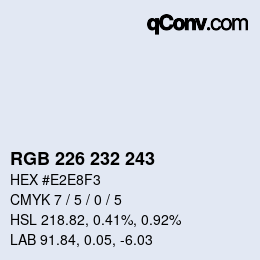 Color code: RGB 226 232 243 | qconv.com