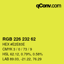 Color code: RGB 226 232 62 | qconv.com