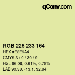 Color code: RGB 226 233 164 | qconv.com