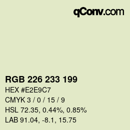 Code couleur: RGB 226 233 199 | qconv.com