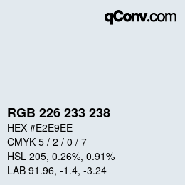 Color code: RGB 226 233 238 | qconv.com