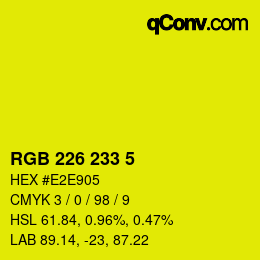 カラーコード: RGB 226 233 5 | qconv.com