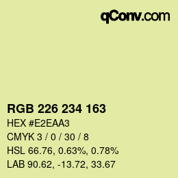カラーコード: RGB 226 234 163 | qconv.com