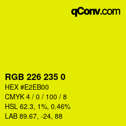Color code: RGB 226 235 0 | qconv.com