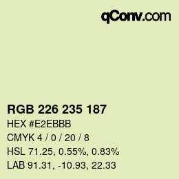 Color code: RGB 226 235 187 | qconv.com