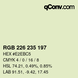 Farbcode: RGB 226 235 197 | qconv.com