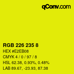 Color code: RGB 226 235 8 | qconv.com