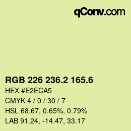 カラーコード: RGB 226 236.2 165.6 | qconv.com
