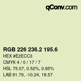 カラーコード: RGB 226 236.2 195.6 | qconv.com