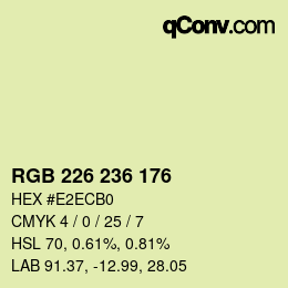 カラーコード: RGB 226 236 176 | qconv.com