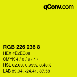 Color code: RGB 226 236 8 | qconv.com