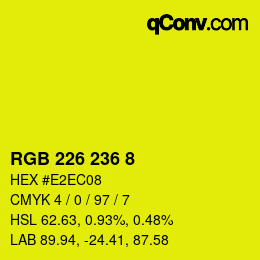 カラーコード: RGB 226 236 8 | qconv.com