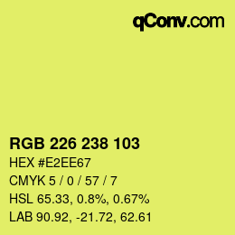 Color code: RGB 226 238 103 | qconv.com