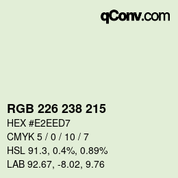 Color code: RGB 226 238 215 | qconv.com