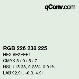 Color code: RGB 226 238 225 | qconv.com