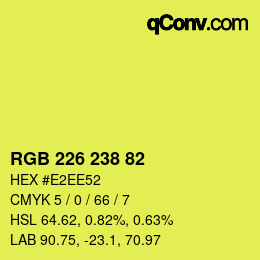 Color code: RGB 226 238 82 | qconv.com