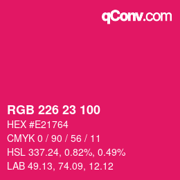 Color code: RGB 226 23 100 | qconv.com