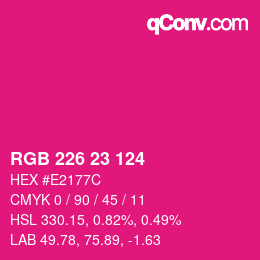 Color code: RGB 226 23 124 | qconv.com