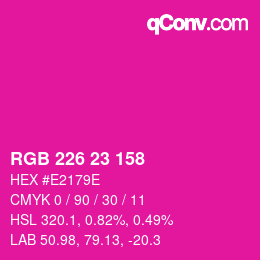 Color code: RGB 226 23 158 | qconv.com