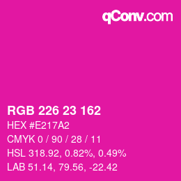 Code couleur: RGB 226 23 162 | qconv.com