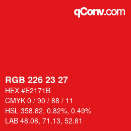 Color code: RGB 226 23 27 | qconv.com