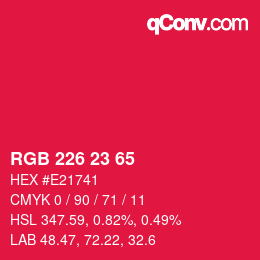 Color code: RGB 226 23 65 | qconv.com