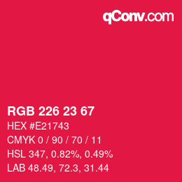 Color code: RGB 226 23 67 | qconv.com
