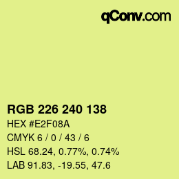 颜色代码: RGB 226 240 138 | qconv.com