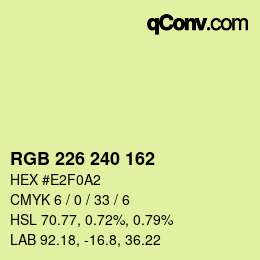 Color code: RGB 226 240 162 | qconv.com