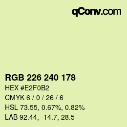 Color code: RGB 226 240 178 | qconv.com
