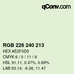 Color code: RGB 226 240 213 | qconv.com