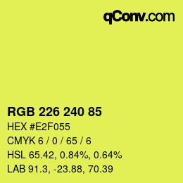 Color code: RGB 226 240 85 | qconv.com
