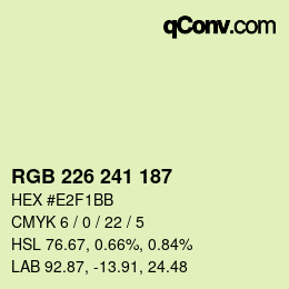 Color code: RGB 226 241 187 | qconv.com