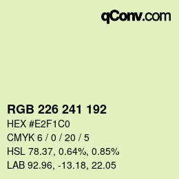 Color code: RGB 226 241 192 | qconv.com