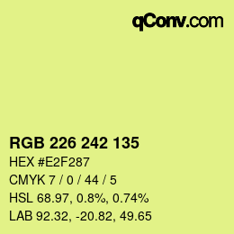 Farbcode: RGB 226 242 135 | qconv.com