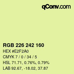 Color code: RGB 226 242 160 | qconv.com