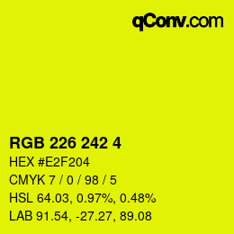 Color code: RGB 226 242 4 | qconv.com