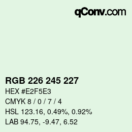 Color code: RGB 226 245 227 | qconv.com