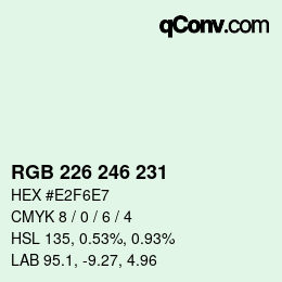 Color code: RGB 226 246 231 | qconv.com