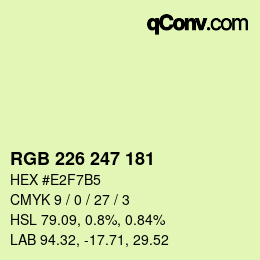 Color code: RGB 226 247 181 | qconv.com