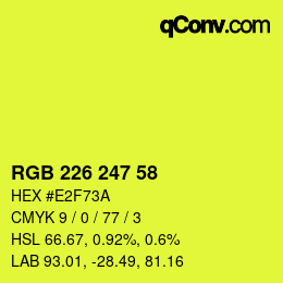 Color code: RGB 226 247 58 | qconv.com