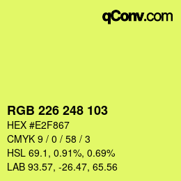 Color code: RGB 226 248 103 | qconv.com