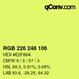 カラーコード: RGB 226 248 106 | qconv.com