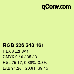 Código de color: RGB 226 248 161 | qconv.com